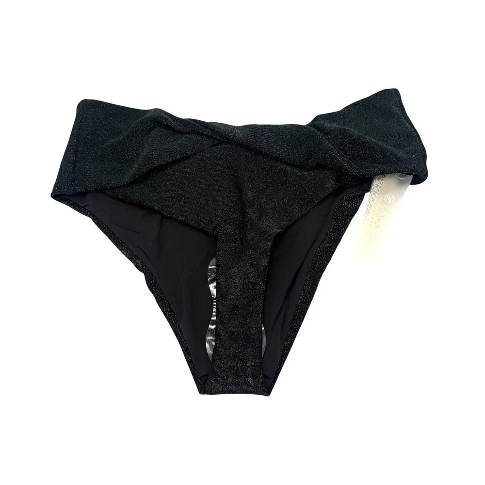 Devon Windsor Scarlett‎ Top Elsa Bottom Bikini Set Midnight Green Metallic M